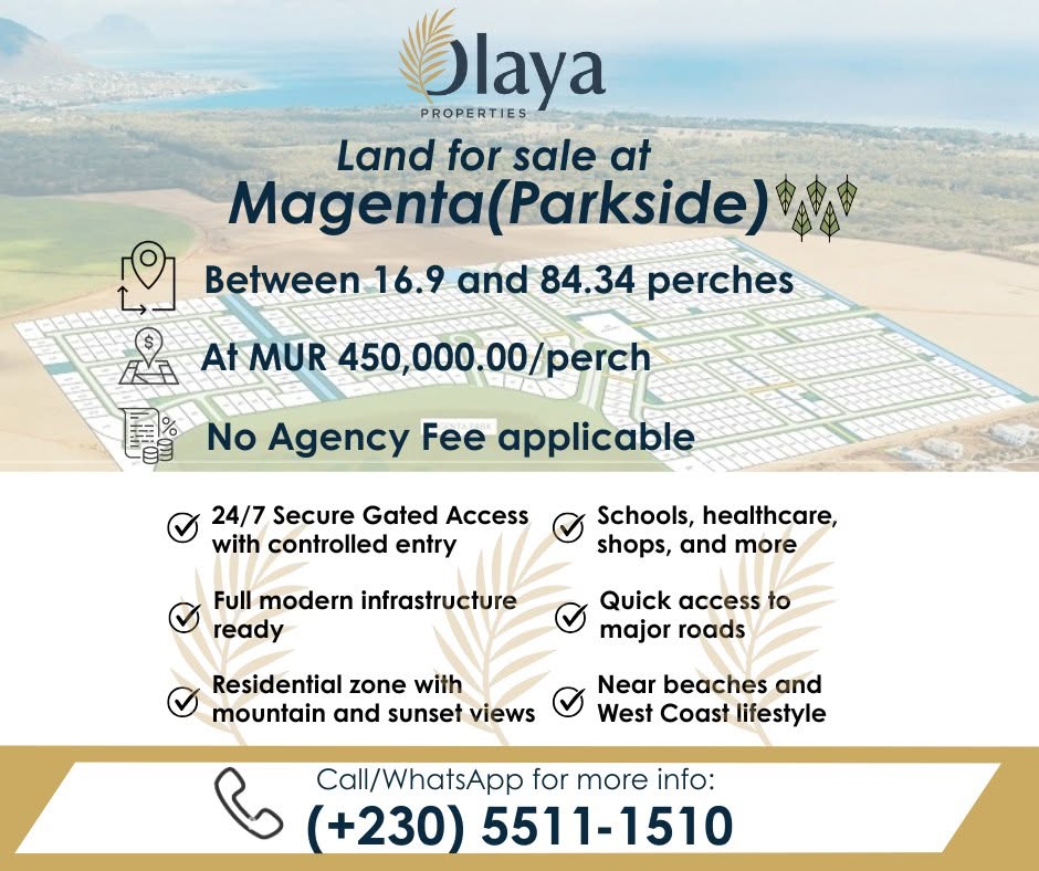 Land for sale at Magenta Parkside — plots between 16.9 and 84.34 perches, no agency fee